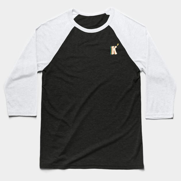 K Letter Colorful Baseball T-Shirt by Artistry Vibes